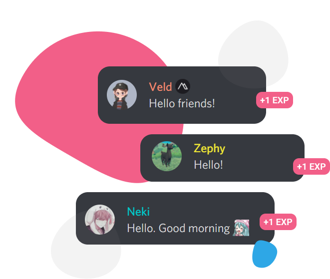 an image showing how being active gives you experience in a chat