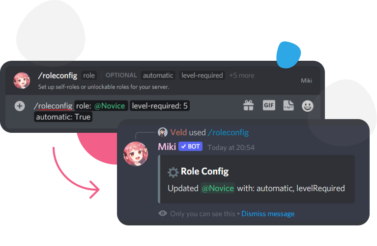 An image showing off miki's role system