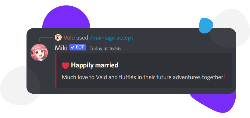 someone using the /marry command
